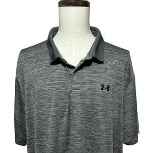 Under Armour Shirt Mens 4XL Gray Performance Stretch Short Sleeve Golf Polo